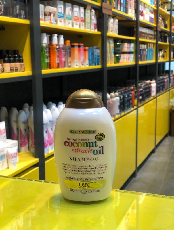 شامپو تقویت کننده مو او جی ایکس مدل coconut oil حجم 385 میلی لیتر